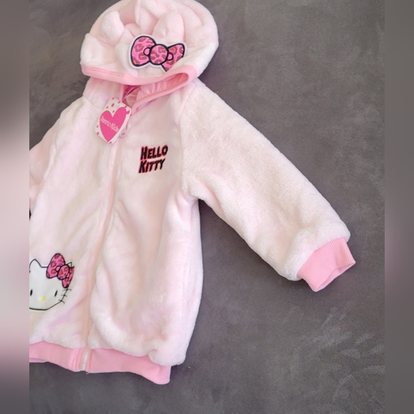 NEW Hello Kitty Zippered Furry Hoodie 3T or 4T - Picture 2 of 12